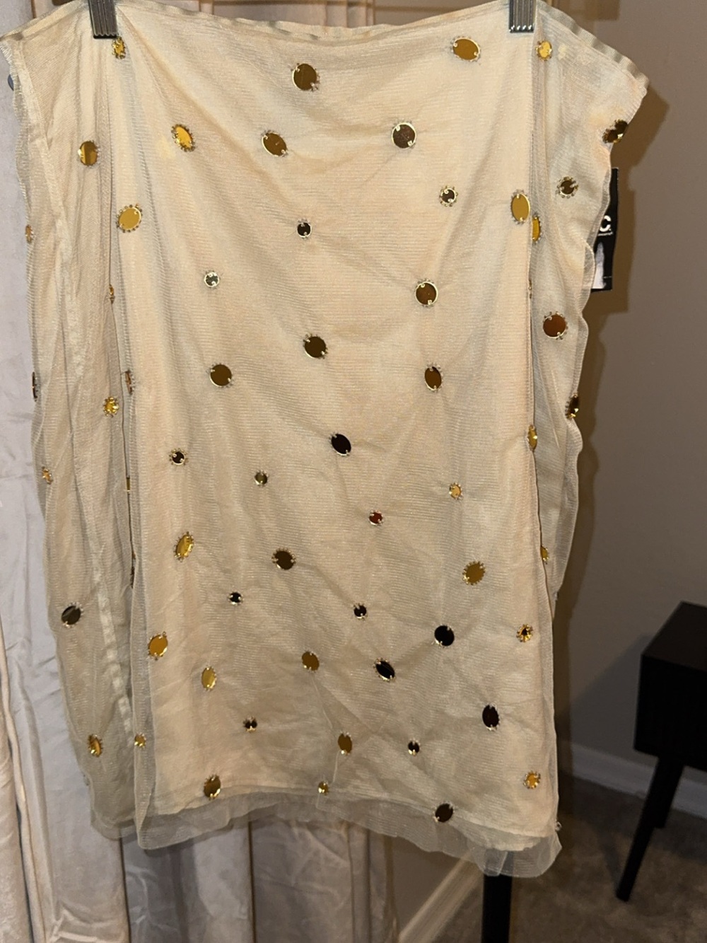 INC Ivory Skirt with gold sequins XL